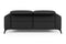 Valencia Esther Top Grain Leather Loveseat Sofa, Black