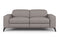 Valencia Esther Top Grain Leather Loveseat Sofa, Light Grey