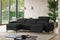 Valencia Esther Top Grain Leather Sofa, Three Seats with Left Chaise, Black