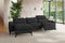 Valencia Esther Top Grain Leather Sofa, Three Seats with Left Chaise, Black