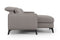 Valencia Esther Top Grain Leather Sofa, Three Seats with Left Chaise, Light Grey