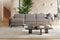 Valencia Esther Top Grain Leather Sofa, Three Seats with Left Chaise, Light Grey