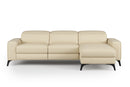 Valencia Esther Top Grain Leather Sofa, Three Seats with Right Chaise, Beige