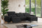 Valencia Esther Top Grain Leather Sofa, Three Seats with Right Chaise, Black