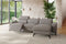 Valencia Esther Top Grain Leather Sofa, Three Seats with Right Chaise, Light Grey