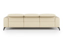 Valencia Esther Top Grain Leather Three Seats with Double Recliners Sofa, Beige