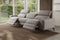 Valencia Esther Top Grain Leather Three Seats with Double Recliners Sofa, Light Grey