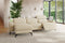 Valencia Esther Top Grain Leather Sofa, Three Seats with Left Chaise, Beige