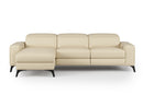 Valencia Esther Top Grain Leather Sofa, Three Seats with Left Chaise, Beige
