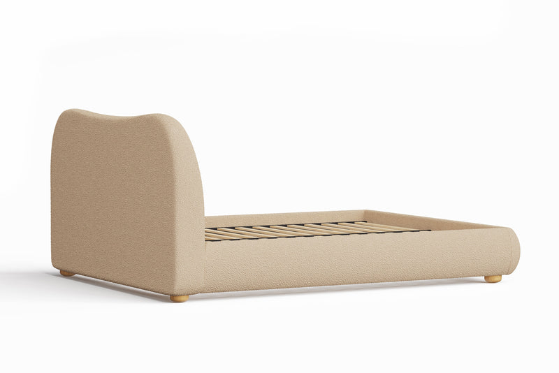 Valencia Etta Upholstered Fabric King Bed Frame, Beige