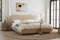 Valencia Etta Upholstered Fabric King Bed Frame, Beige