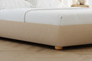Valencia Etta Upholstered Fabric King Bed Frame, Beige