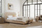 Valencia Etta Upholstered Fabric King Bed Frame, Beige