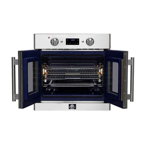 FORNO Gallico 30" 3.58 cu. ft. French Door Electric Wall Oven with Telescopic Racks, Air Fry, Self-Clean and Sous Vide, FBOEL1371-30