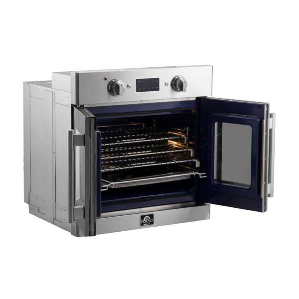 FORNO Gallico 30" 3.58 cu. ft. French Door Electric Wall Oven with Telescopic Racks, Air Fry, Self-Clean and Sous Vide, FBOEL1371-30