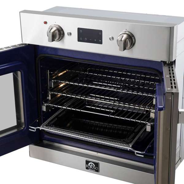 FORNO Gallico 30" 3.58 cu. ft. French Door Electric Wall Oven with Telescopic Racks, Air Fry, Self-Clean and Sous Vide, FBOEL1371-30