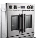 FORNO Gallico 30" 7.36 cu. ft. French Door Double Electric Wall Oven with Telescopic Racks, Air Fry, Self-Clean and Sous Vide, FBOEL1388-30