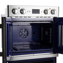 FORNO Gallico 30" 7.36 cu. ft. French Door Double Electric Wall Oven with Telescopic Racks, Air Fry, Self-Clean and Sous Vide, FBOEL1388-30