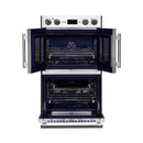 FORNO Gallico 30" 7.36 cu. ft. French Door Double Electric Wall Oven with Telescopic Racks, Air Fry, Self-Clean and Sous Vide, FBOEL1388-30