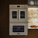 FORNO Gallico 30" 7.36 cu. ft. French Door Double Electric Wall Oven with Telescopic Racks, Air Fry, Self-Clean and Sous Vide, FBOEL1388-30