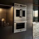 FORNO Gallico 30" 7.36 cu. ft. French Door Double Electric Wall Oven with Telescopic Racks, Air Fry, Self-Clean and Sous Vide, FBOEL1388-30