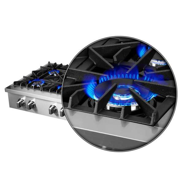 FORNO Cossato 48" Gas Rangetop with 8 Sealed Burners in Stainless Steel, FCTGS5737-48