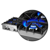 FORNO Cossato 48" Gas Rangetop with 8 Sealed Burners in Stainless Steel, FCTGS5737-48