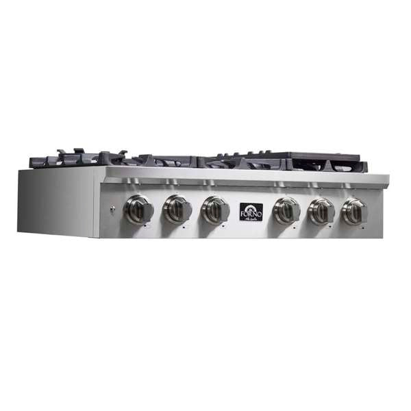 FORNO Spezia 36" Gas Rangetop with 6 Sealed Burners in Stainless Steel, FCTGS5751-36