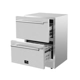 FORNO Como 24" 4.87 cu. ft. Outdoor/Indoor Drawer Refrigerator in Stainless Steel, FDROD1611-24S