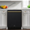 FORNO Espresso Romano 24" Built-In Tall Tub Dishwasher in Black with Antique Brass Handles, FDWBI8035-24BLK