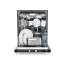 FORNO Espresso Romano 24" Built-In Tall Tub Dishwasher in White with Silver Handles, FDWBI8035-24WHT