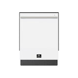 FORNO Espresso Romano 24" Built-In Tall Tub Dishwasher in White with Silver Handles, FDWBI8035-24WHT