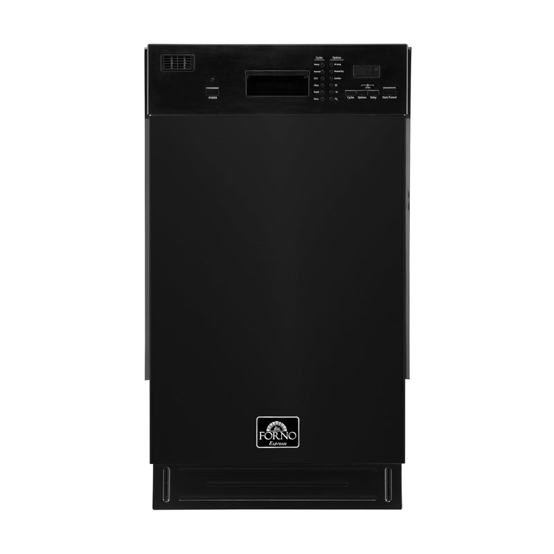 FORNO Polo 18" Built-in Dishwasher in Black, FDWBI8041-18BLK