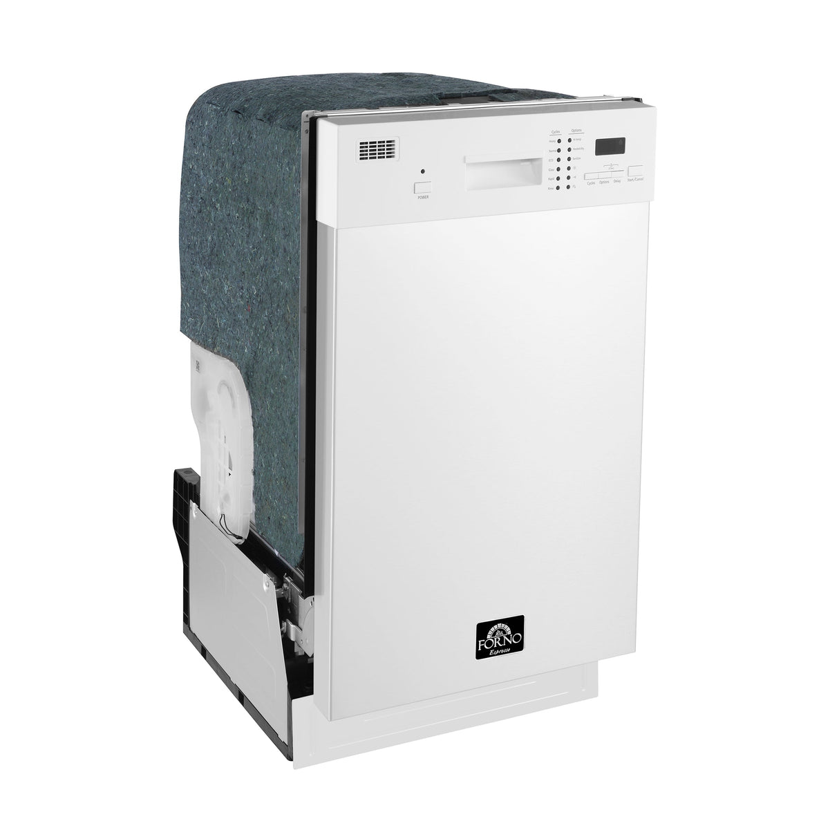 FORNO Polo 18" Built-in Dishwasher in White, FDWBI8041-18WHT