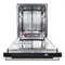 FORNO Espresso Package - 30" Electric Range, Refrigerator and Dishwasher in Black with Silver Handles