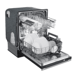 FORNO Espresso Package - 30" Electric Range, Range Hood, Refrigerator and Dishwasher in White with Silver Handles