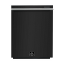 FORNO Espresso Package - 30" Electric Range, Range Hood, Refrigerator and Dishwasher in Black with Silver Handles