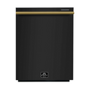 FORNO Espresso Package - 36" Refrigerator and Dishwasher in Black with Antique Brass Handles