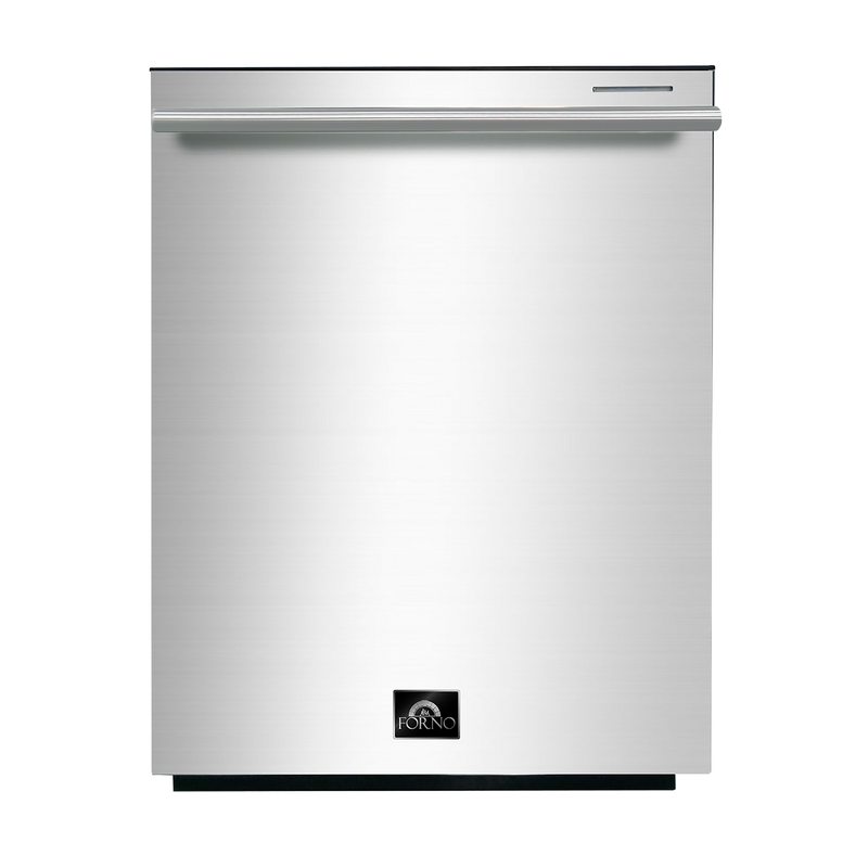 FORNO Package - 36 Inch Gas Range, Wall Mount Range Hood, Refrigerator, Microwave Drawer, Dishwasher, AP-FFSGS6244-36-8