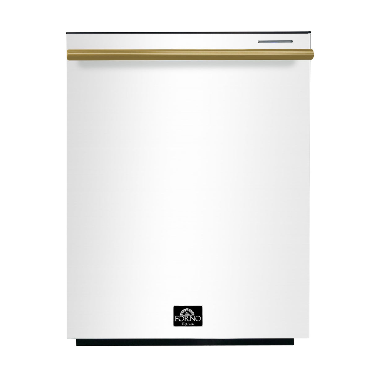 FORNO Espresso Pozzo 24" Built-In Dishwasher in White with Antique Brass Handles, FDWBI8067-24WHT