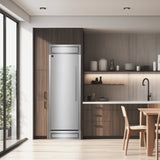 FORNO Maderno 28" 13.6 cu. ft. Left Swing Convertible Refrigerator/ Freezer with Modern Trim Kit, FFFFD1722-32LS