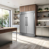 FORNO Package - 36" Electric French Door Range, Wall Mount Range Hood, Refrigerator and Dishwasher, AP-FFSEL6917-36-4PK-1