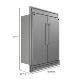 FORNO Maderno 60" 27.2 cu.ft. Convertible Refrigerator and Freezer with Modern Trim Kit in White with Antique Brass Handles, FFFFD1722-60MG-WHT