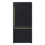FORNO Espresso Package - 30" Electric Range, Range Hood and Refrigerator in Black with Antique Brass Handles, FBDL-001-02US