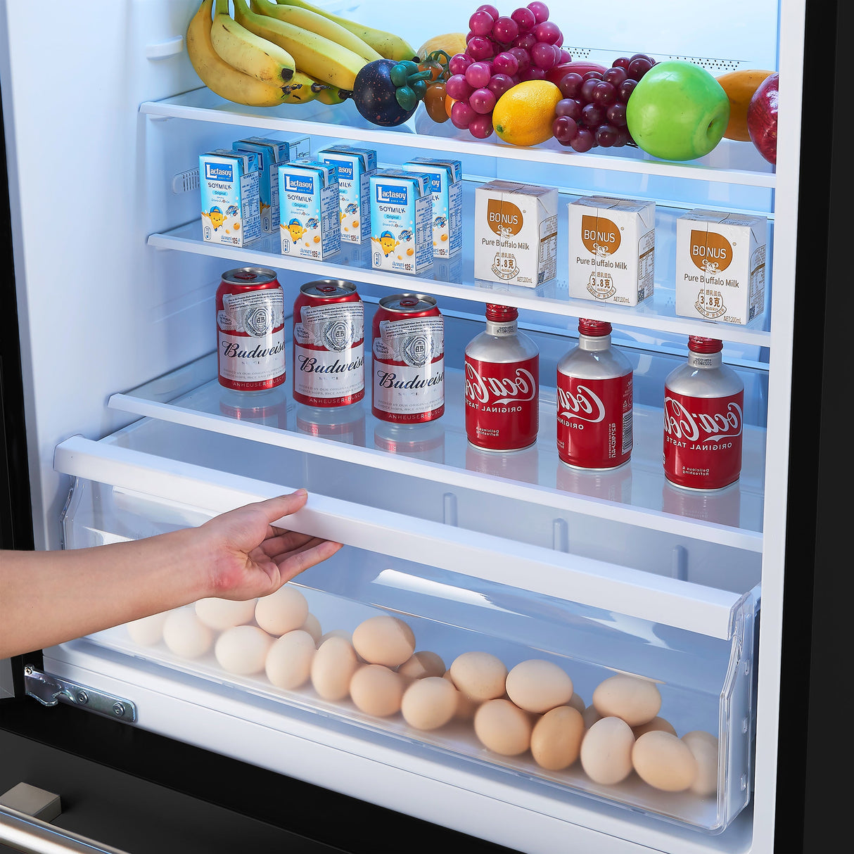 FORNO Espresso Milano 31" 17.2 cu. ft. Right Swing Refrigerator and Bottom Freezer in Black with Antique Brass Handles, FFFFD1785-31BLK