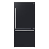 FORNO Espresso Milano 31" 17.2 cu. ft. Right Swing Refrigerator and Bottom Freezer in Black with Silver Handles, FFFFD1785-31BLK