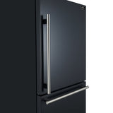 FORNO Espresso Milano 31" 17.2 cu. ft. Right Swing Refrigerator and Bottom Freezer in Black with Silver Handles, FFFFD1785-31BLK