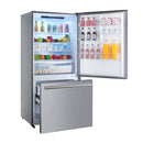 FORNO Espresso Milano 31" 17.2 cu. ft. Right Swing Refrigerator and Bottom Freezer in Stainless Steel with Silver Handles, FFFFD1785-31S