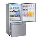 FORNO Espresso Package - 30" Electric Range, Range Hood, Refrigerator and Dishwasher in Stainless Steel with Silver Handles