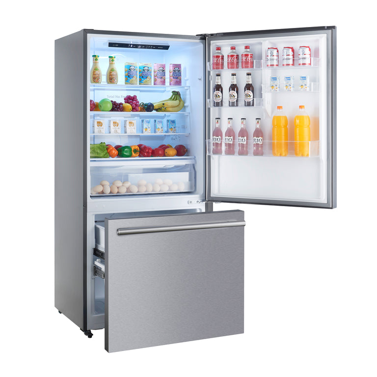 FORNO Espresso Package - 30" Electric Range, Range Hood, Refrigerator and Dishwasher in Stainless Steel with Silver Handles